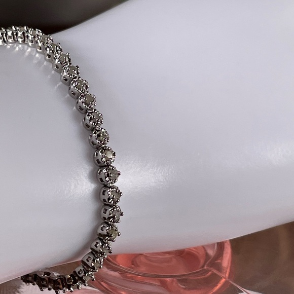 Clearance‼️1ct Raw Diamond BOLO BRACELET. Earth Mined in Brazil. PLATINUM - Picture 8 of 9